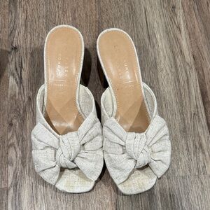 LC Lauren Conrad Cream Knotted Mules